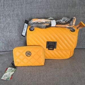 Badgley Mischka Quilted Crossbody Bag And Coinpurse Set, NWT